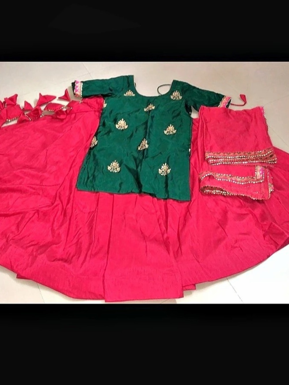 Pink & Green Lehenga Set
Long top Kediya style